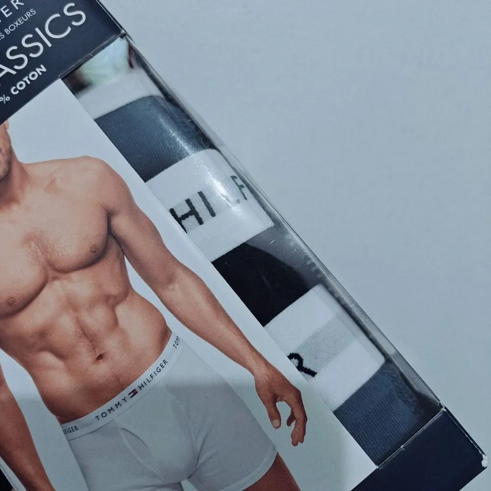 NEW Tommy Hilfiger Underwear Boxer Briefs 5 Pack Cotton S Small Blue Black NWT
